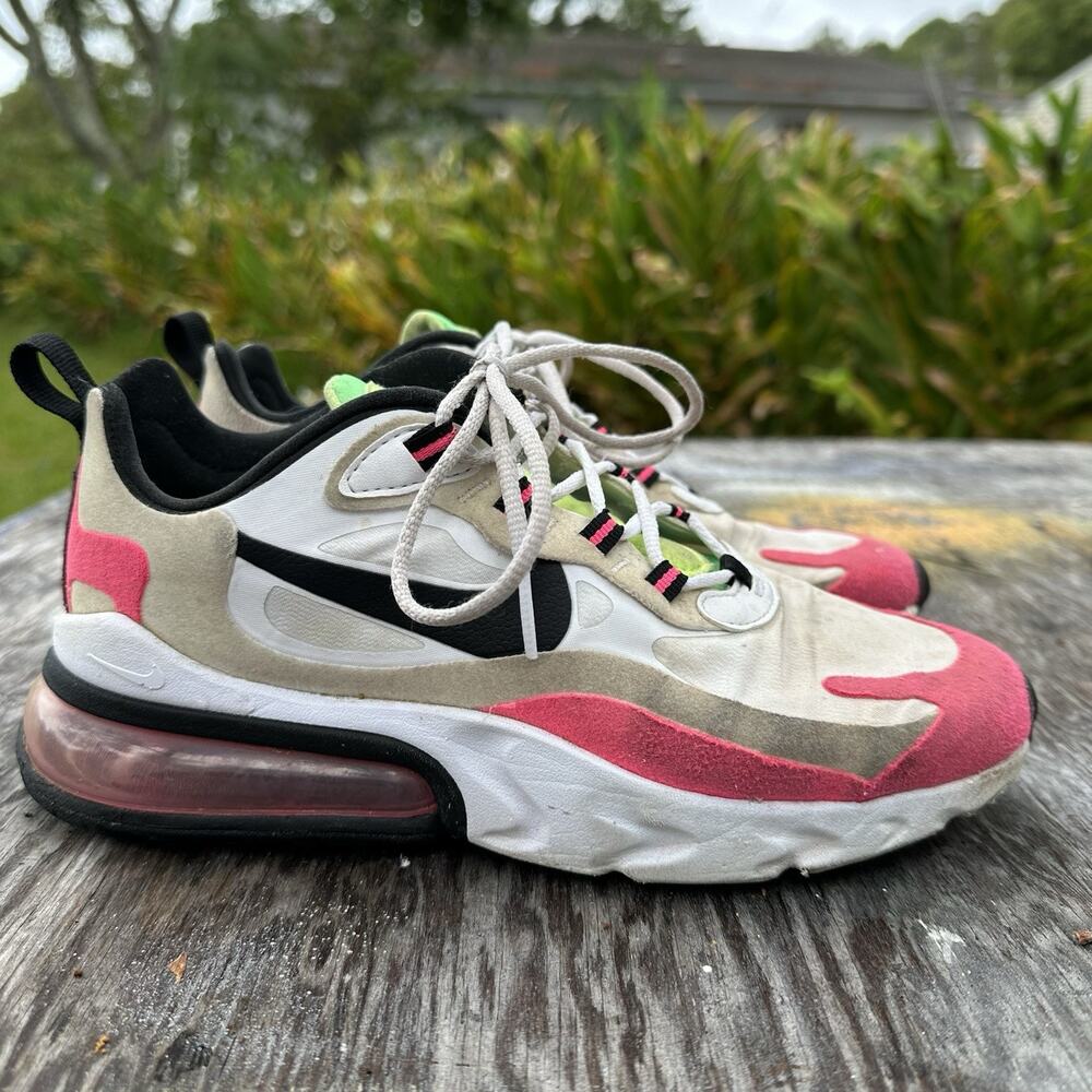 Nike Air Max 270 React Women’s 7 Hyper Pink White/Black Low Top women’s 505
